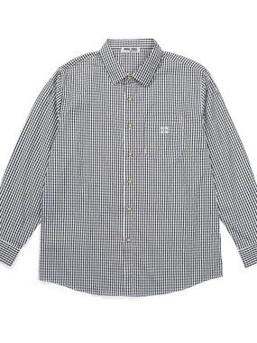 Miu Miu Black & White Gingham Long-Sleeve Button-Down Shirt